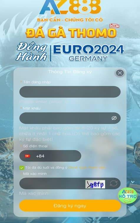 Biểu mẫu đăng ký Vua Gà AZ Biểu mẫu đăng ký Vua Gà AZ
