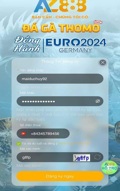 Nhập mã xác minh được hiện bên cạnh Nhập mã xác minh được hiện bên cạnh